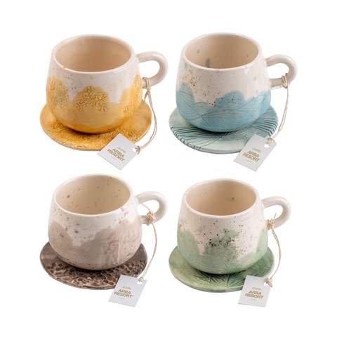 Arba Tassen- und Untersetzer-Set